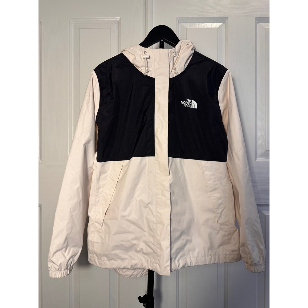 The North Face Antora Rain Hoodie Womens 2X White Black Jacket